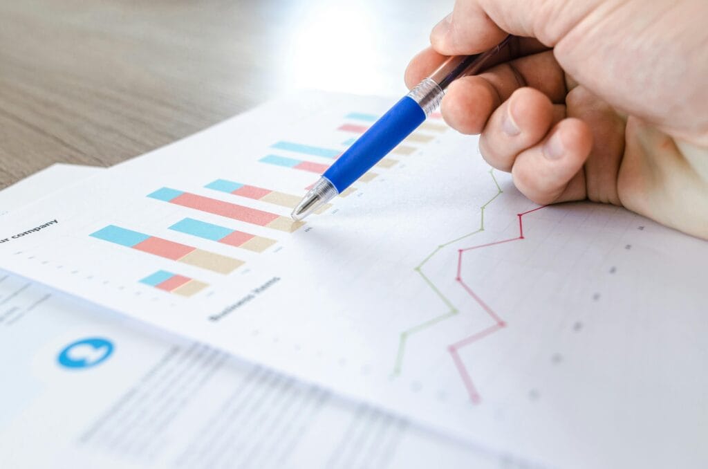 coloured graphs on print-outs