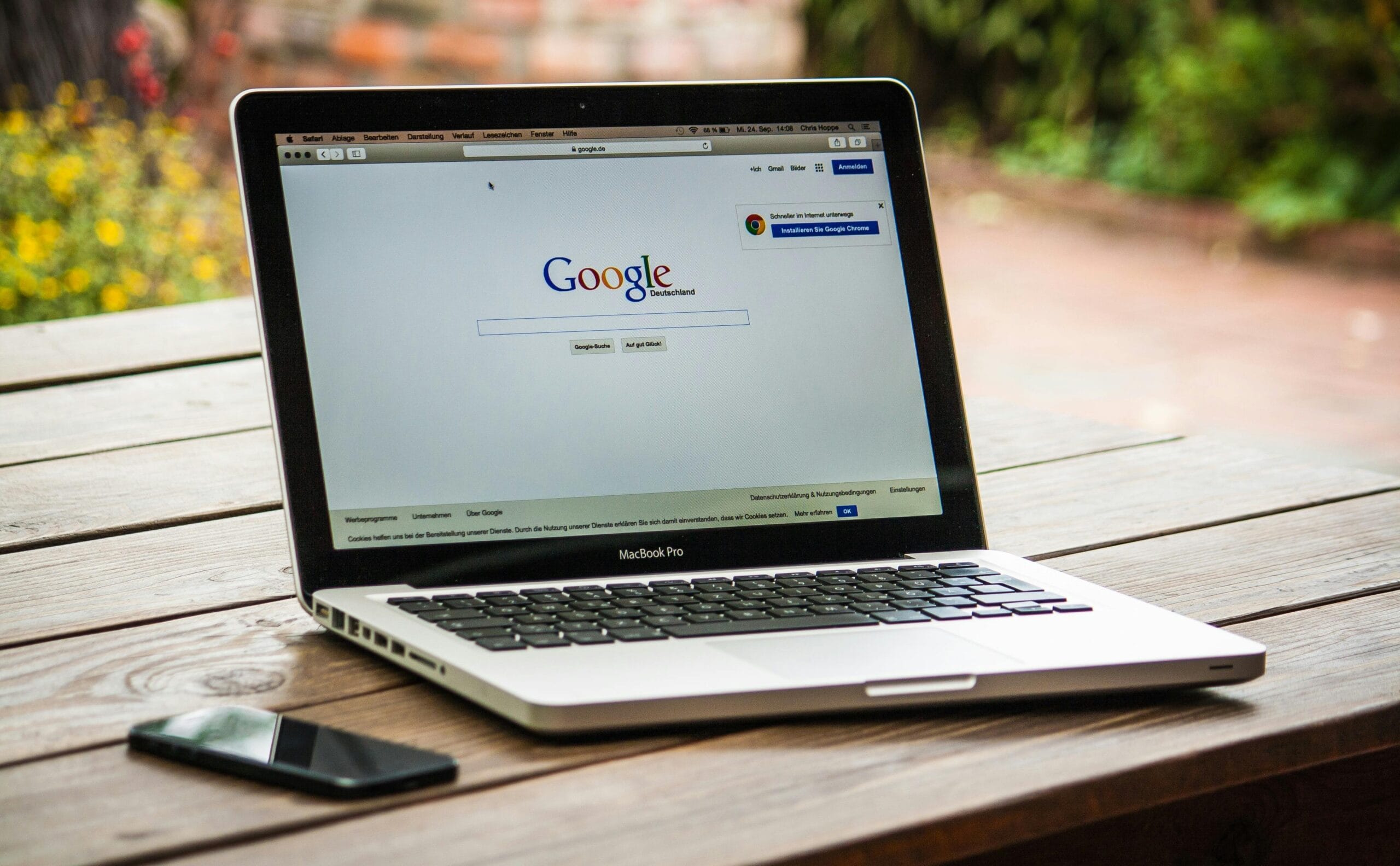 an image of google on a laptop