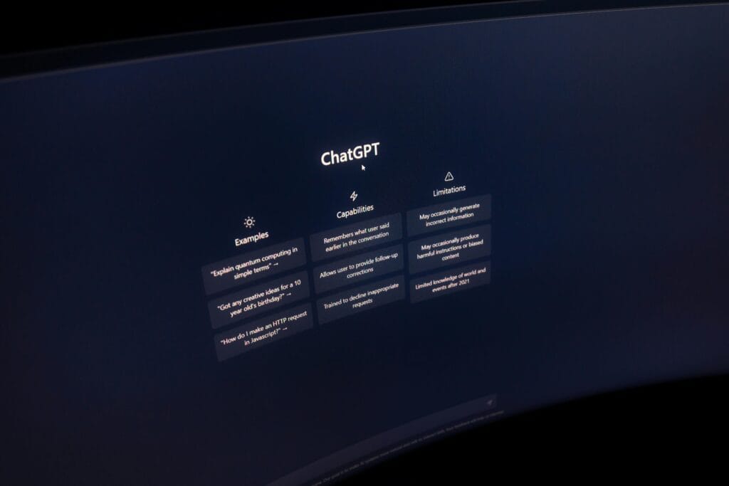 a picture of the chatGPT homepage